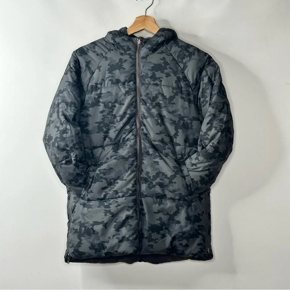Dex Jacket Camo Junior Hooded Puffer Coat Reversible - Picture 3 of 13
